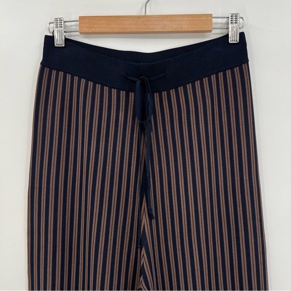 A.P.C. Lucy Striped Jacquard Knit Track Pants in Navy Stripe Size XL - Picture 7 of 9